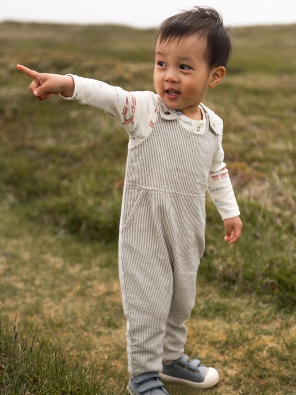 PEHR Organic Cotton Railroad Strip Overall